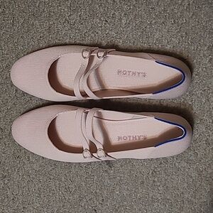Rothy's Ballerina pink double straps Mary Jane flats in women's size 13